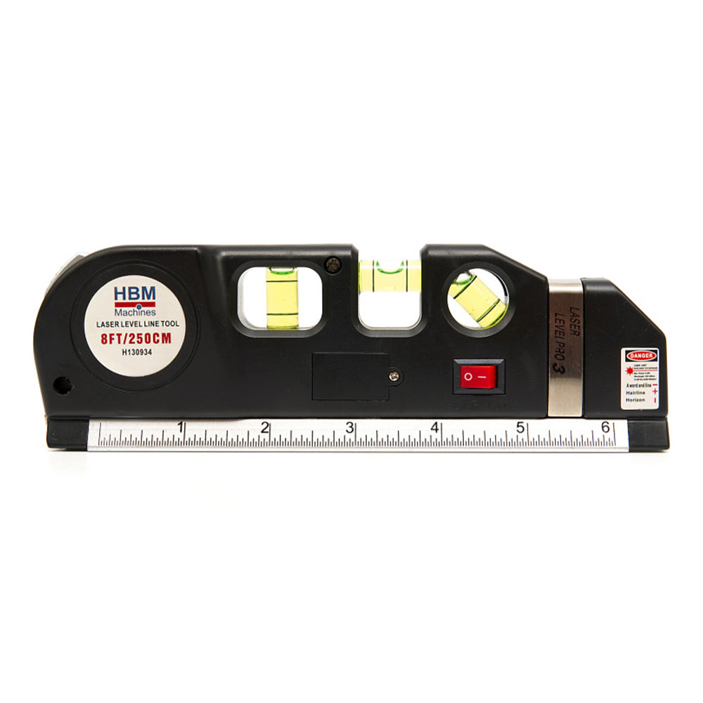 Нивелир с въздушен мехур 4 в 1 с лазер и вградена ролетка