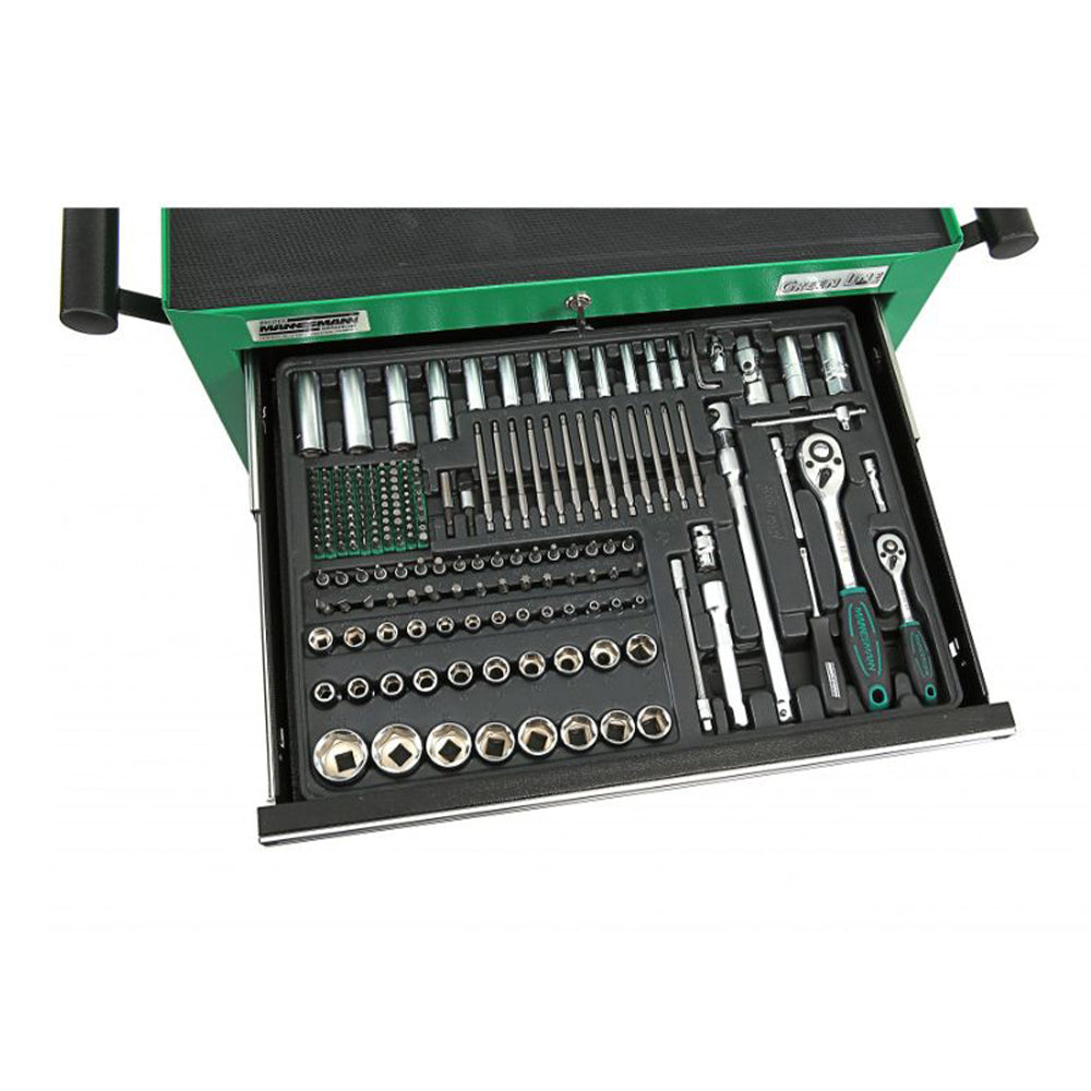 Шкаф MANNESMANN със 7 чекмеджета, оборудван с инструменти 321 броя