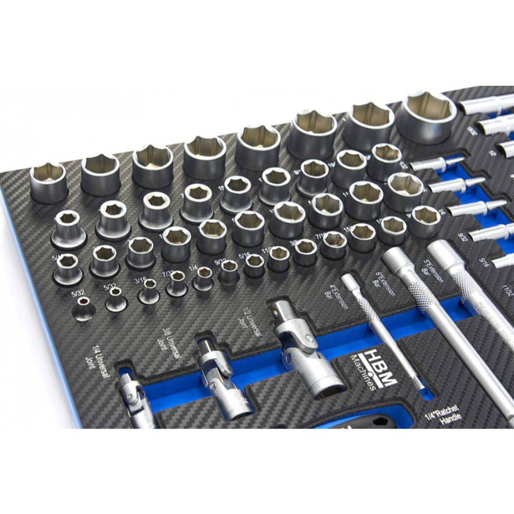 Модул инструменти за шкаф - вложки и тресчотки, 81 бр.