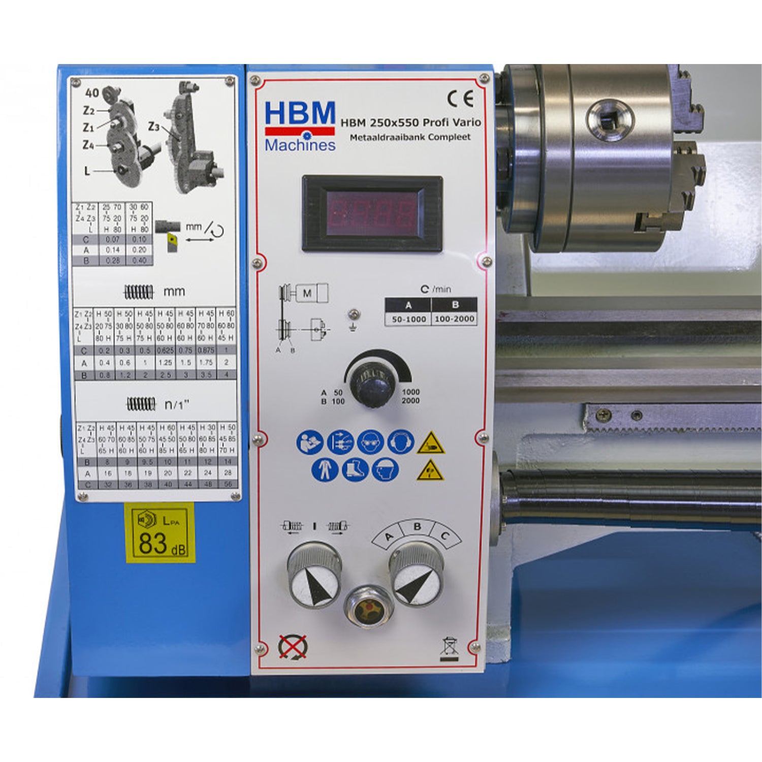 Цялостен струг за метал 250 х 550 VARIO с LCD система за цифрово отчитане