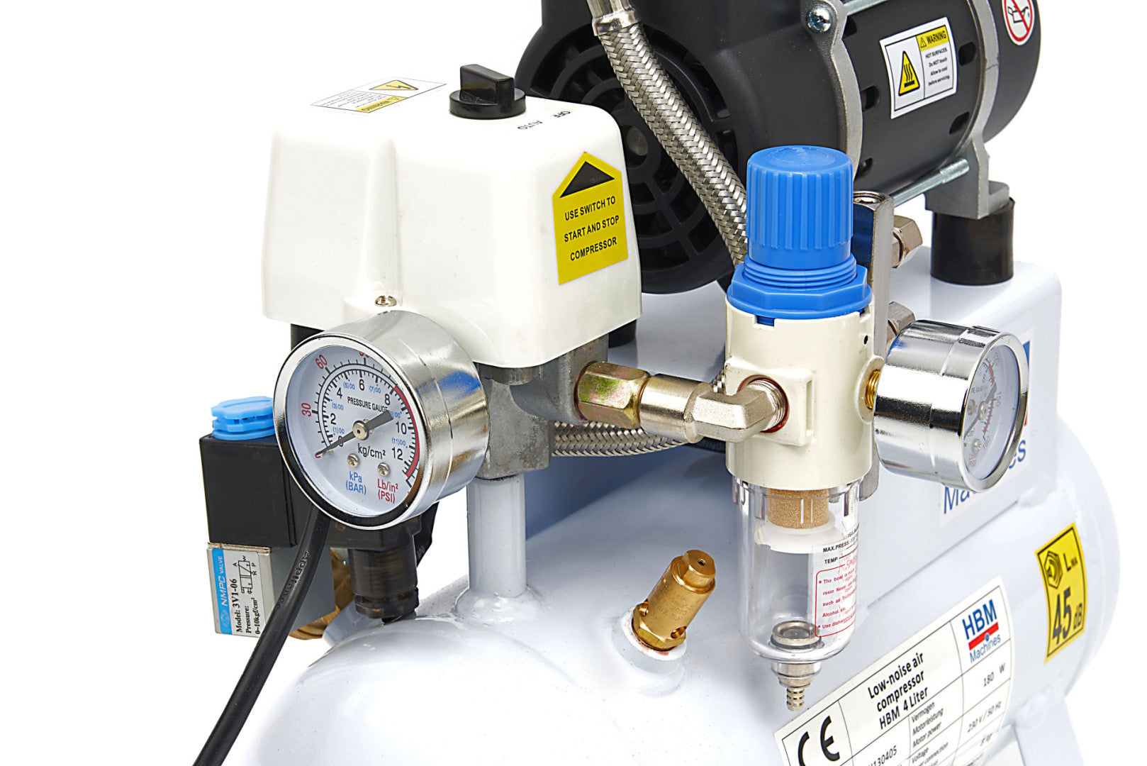 Безшумен безмаслен компресор AIRBRUSH 4 л 180W HBM