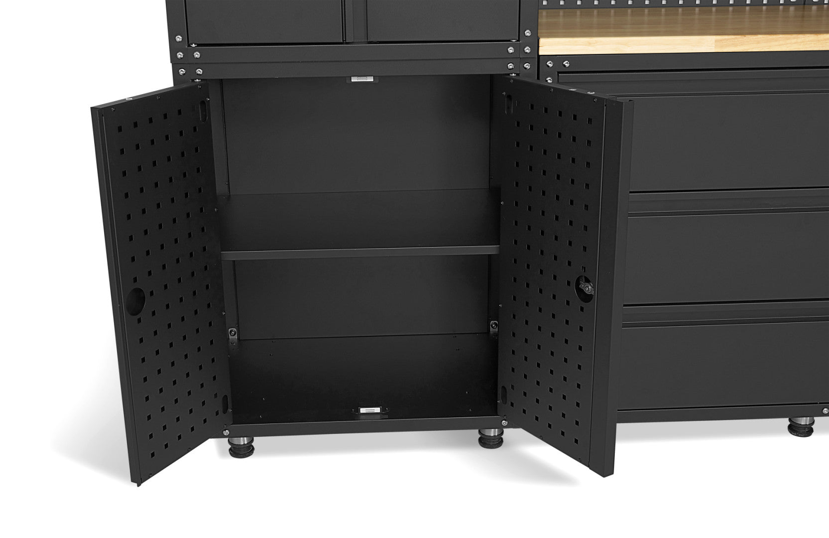 Комплект модулен метален шкаф PREMIUM HBM MACHINES 11 части, 187.5х268.5х48.2 см черен мат