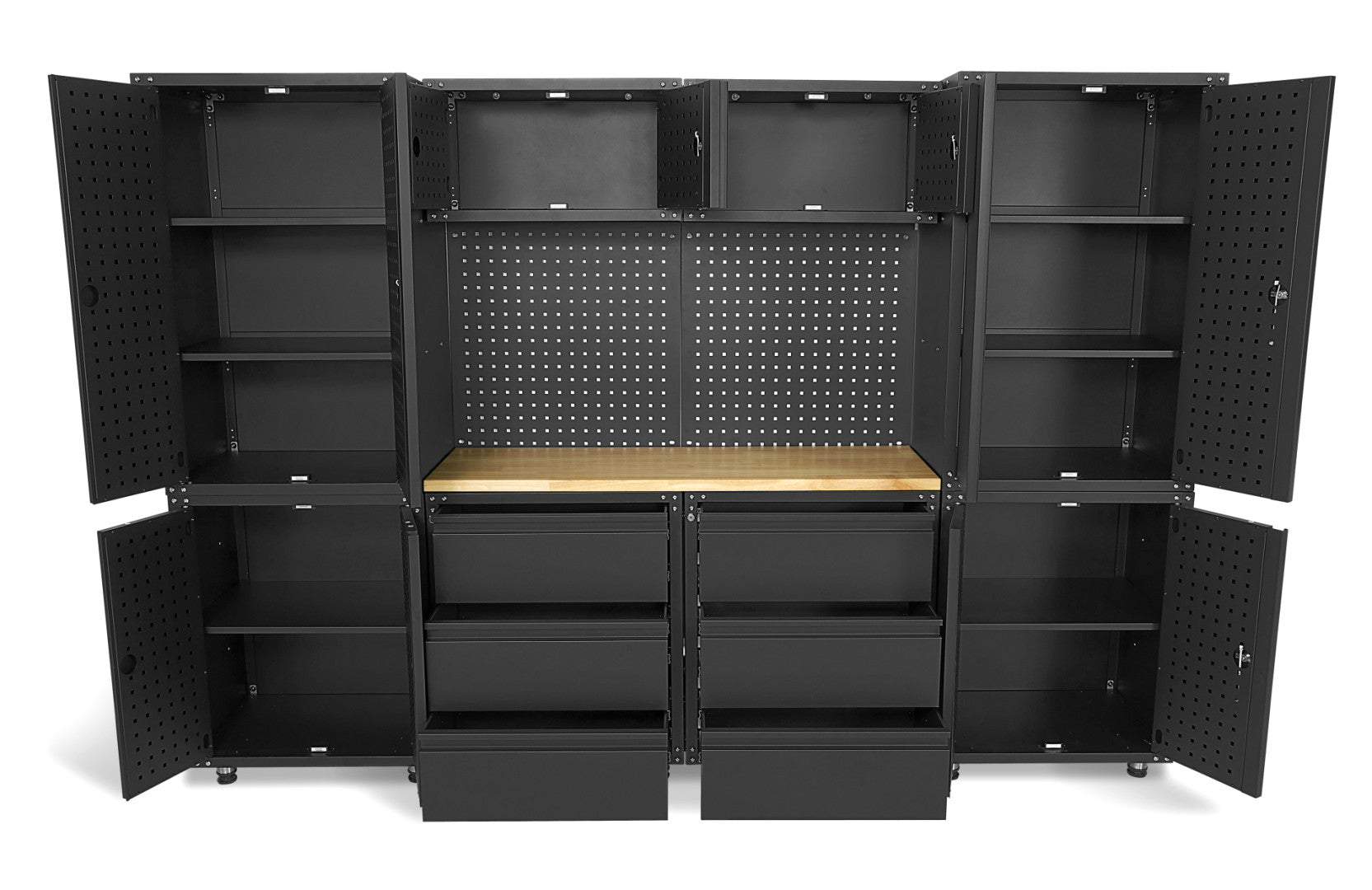 Комплект модулен метален шкаф PREMIUM HBM MACHINES 11 части, 187.5х268.5х48.2 см черен мат