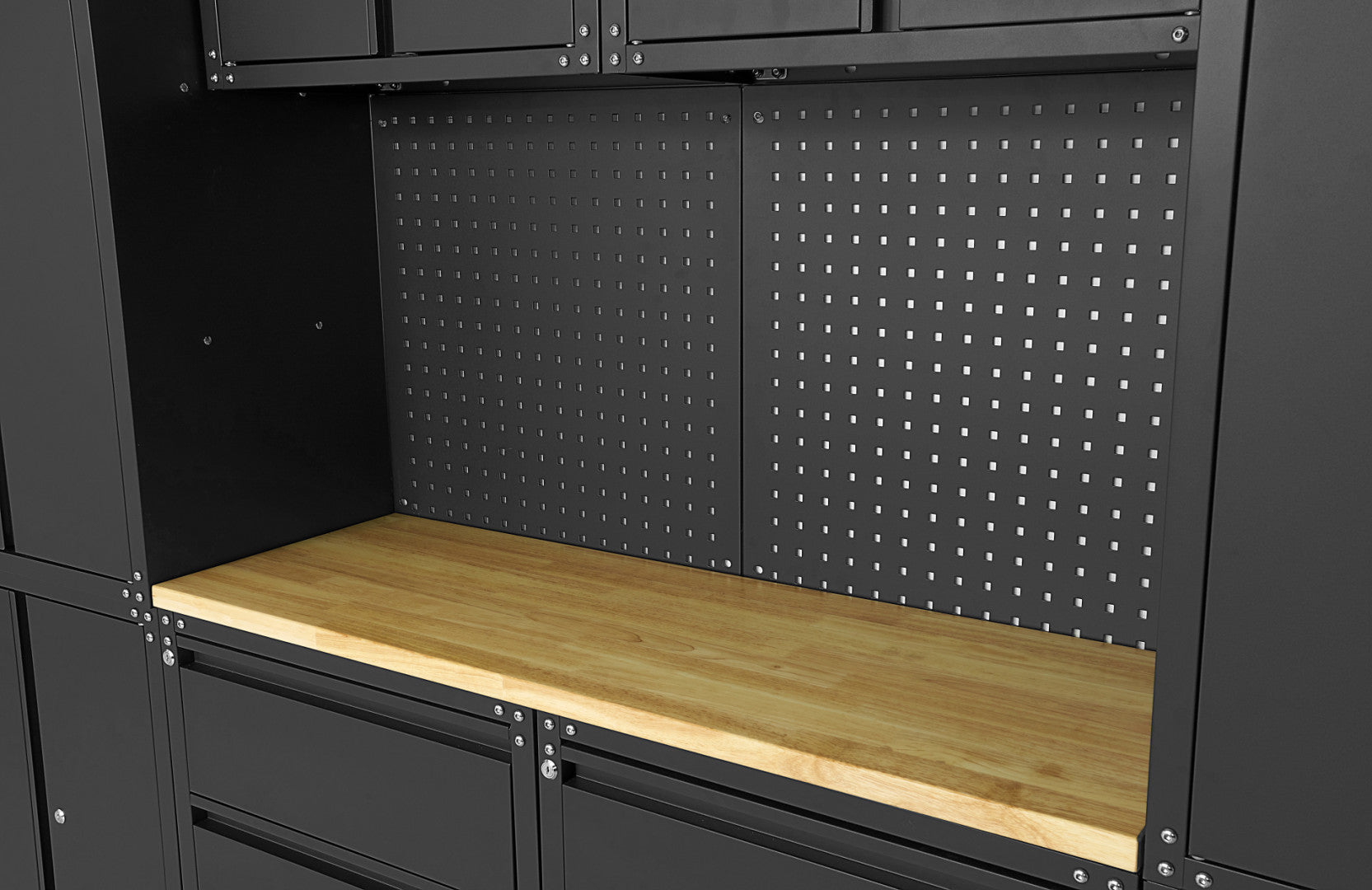 Комплект модулен метален шкаф PREMIUM HBM MACHINES 11 части, 187.5х268.5х48.2 см черен мат