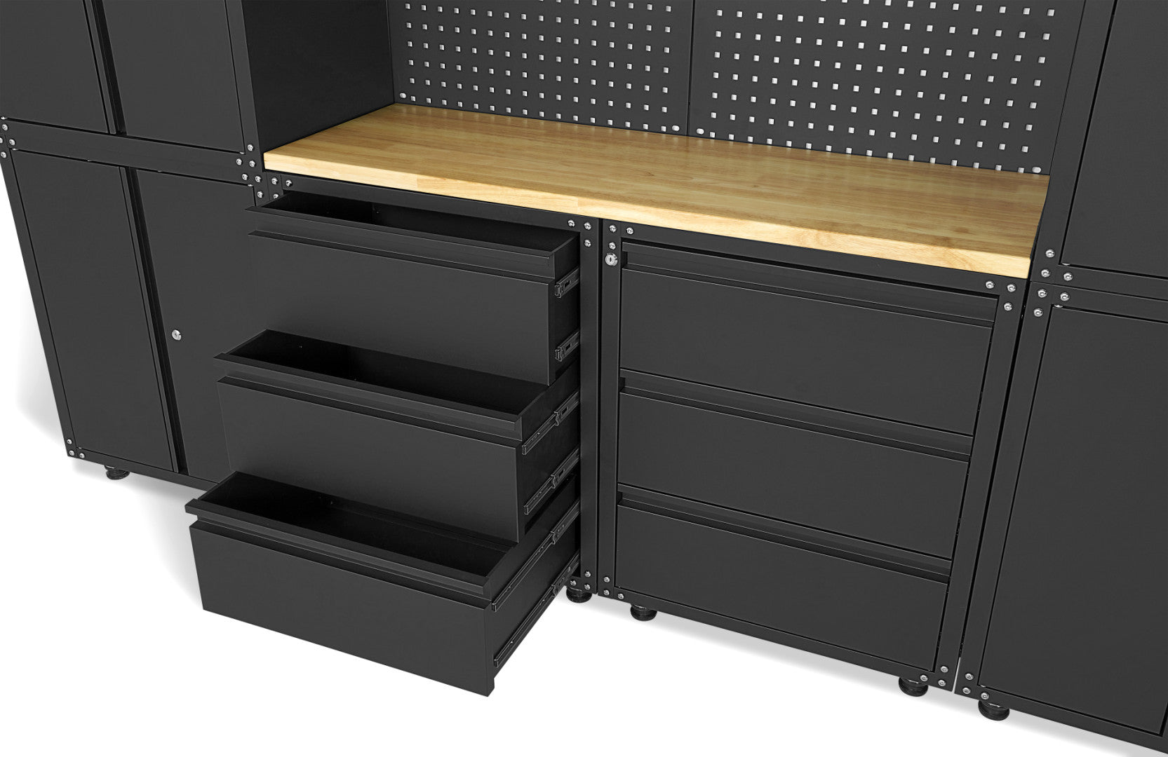 Комплект модулен метален шкаф PREMIUM HBM MACHINES 11 части, 187.5х268.5х48.2 см черен мат