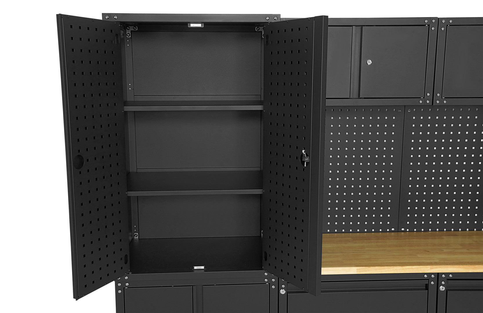 Комплект модулен метален шкаф PREMIUM HBM MACHINES 11 части, 187.5х268.5х48.2 см черен мат