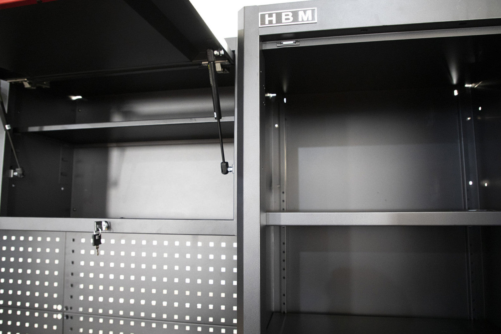 Комплект метална модулна мебел за сервиз 10 части черна/червена HBM