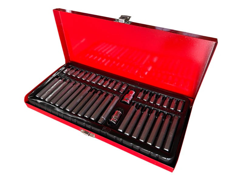 Комплект битове: шестограмни, торкс, XZN, шестограмни с шлиц, 40 бр., метална кутия GEBO TOOLS