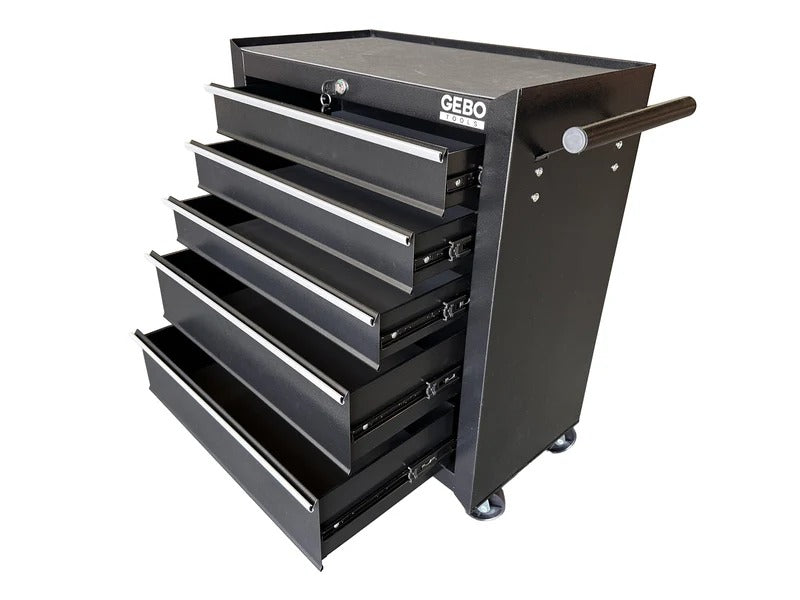 Шкаф за инструменти с 5 чекмеджета, черен GEBO TOOLS