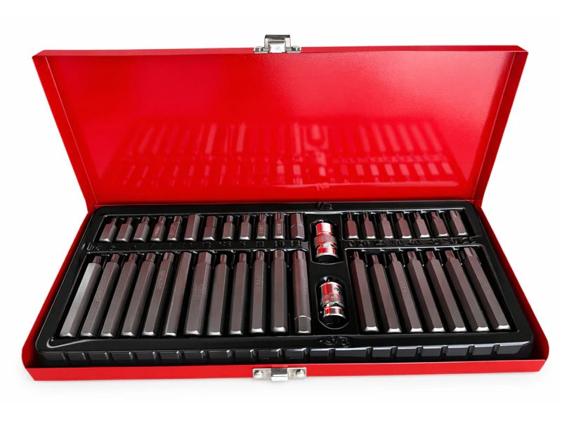 Комплект битове: шестограмни, торкс, XZN, шестограмни с шлиц, 40 бр., метална кутия GEBO TOOLS