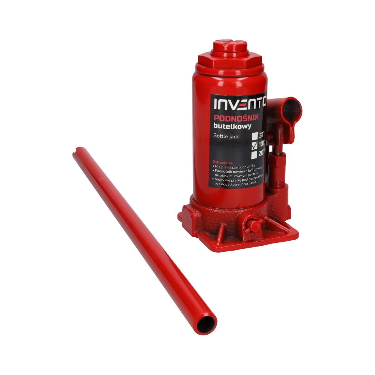 Хидравличен крик цилиндър тип бутилка 10 т INVENTO