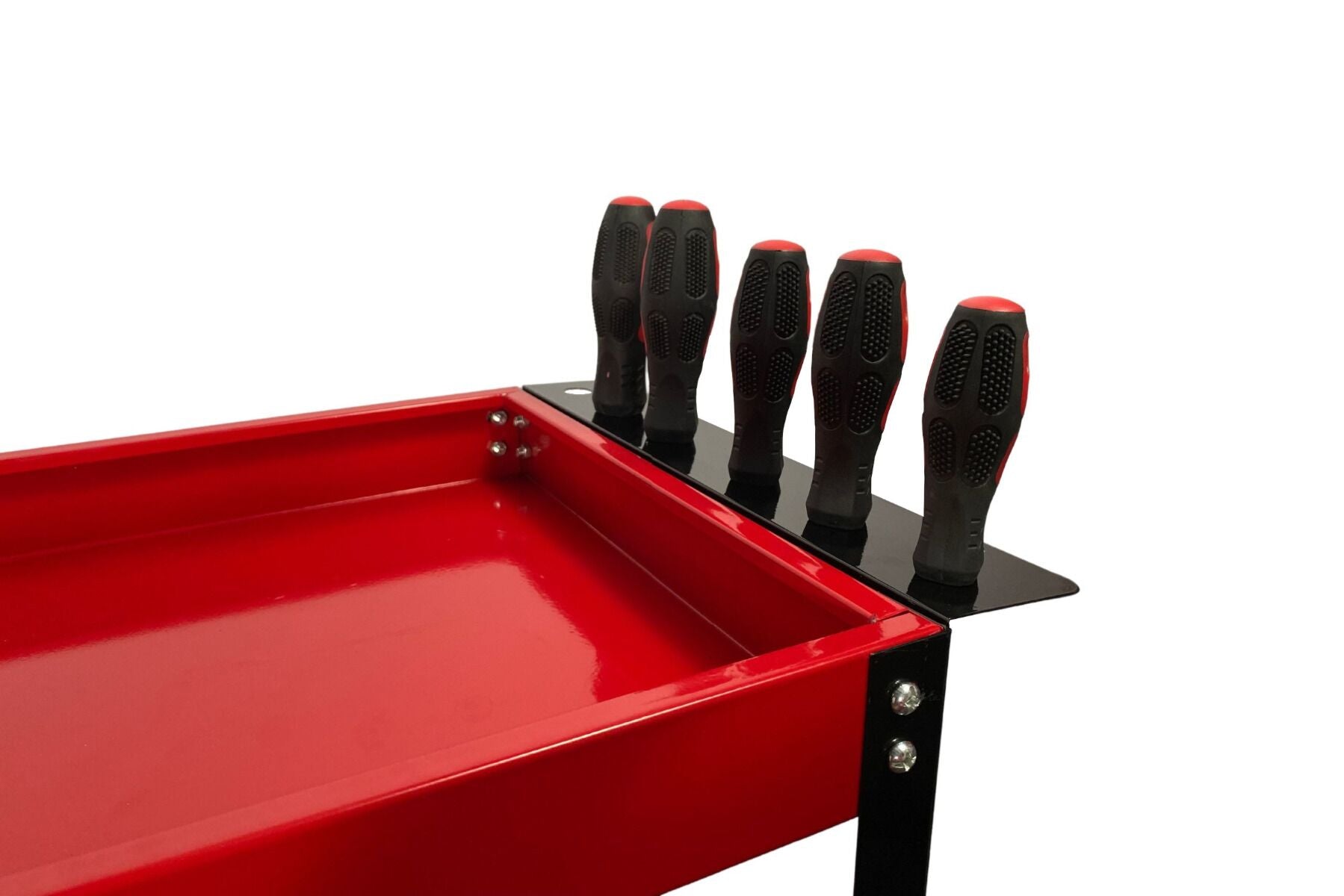 Метална мобилна количка с 3 рафта и държач за отвертки INVENTO