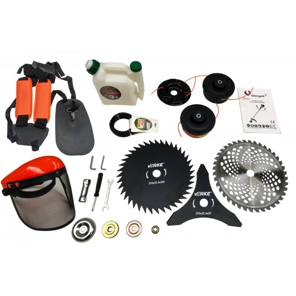 Бензинова тример косачка с острие и тел 2CP с аксесоари