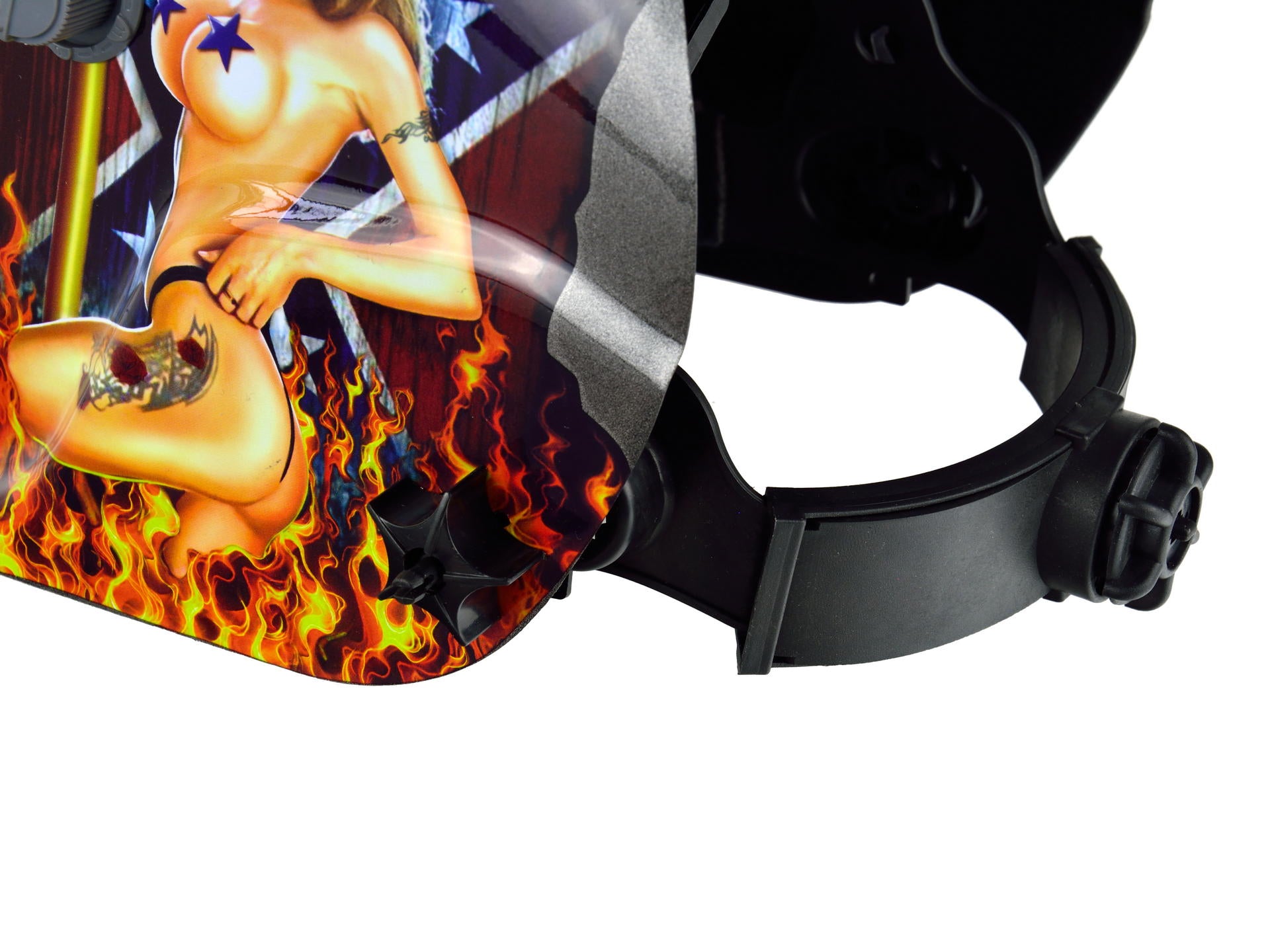 Каска за заваряване със самозатъмняващ се филтър, пламък