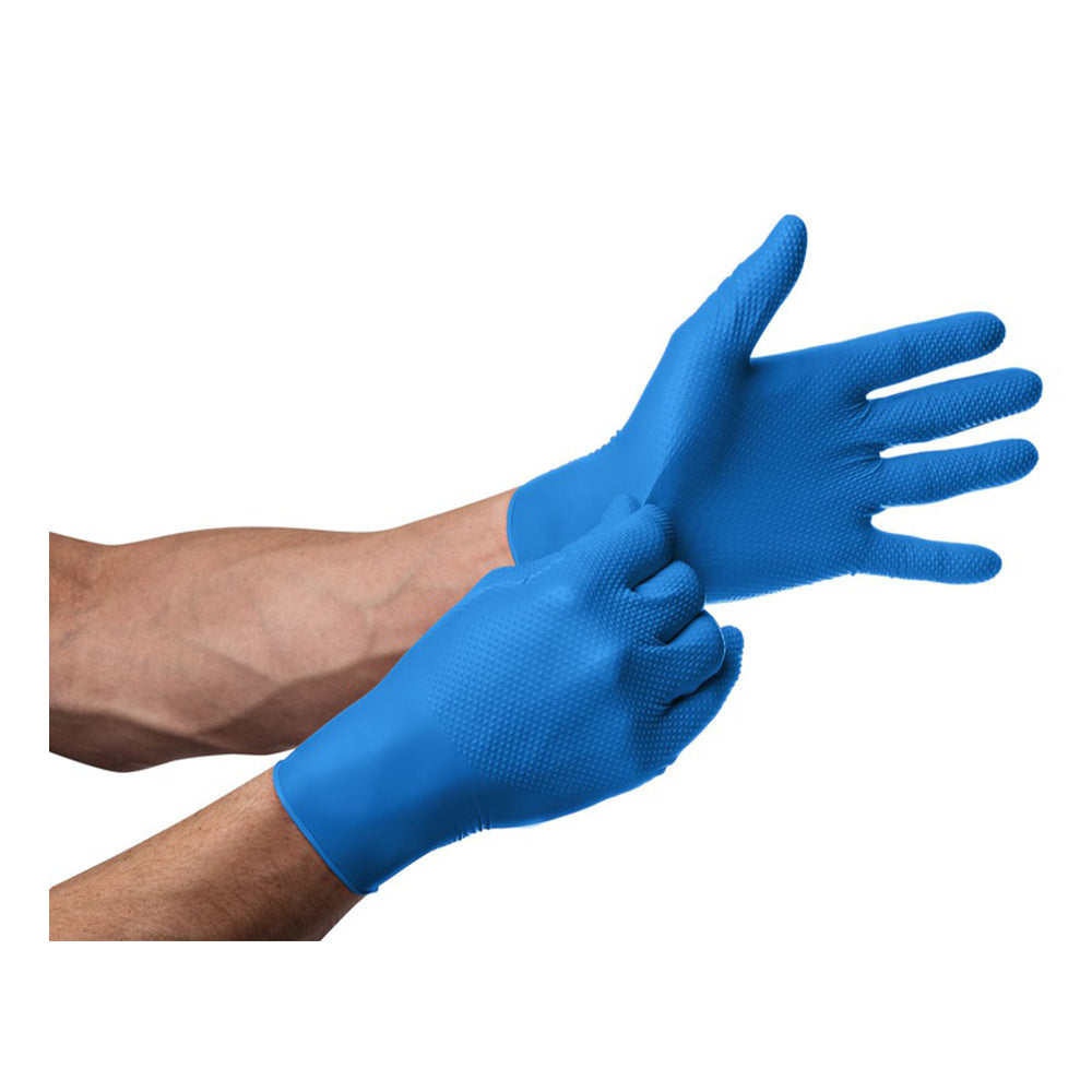 Нитрилни ръкавици PREMIUM MERCATOR GOGRIP PRO сини, 3D размер L 50 бр.