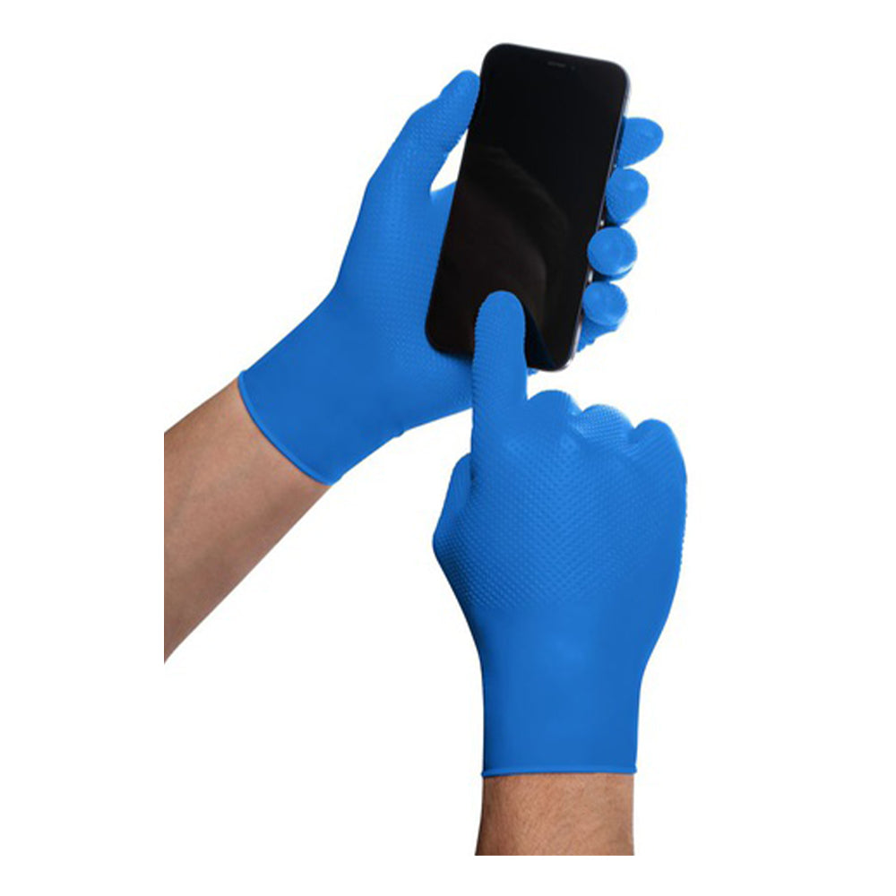 Нитрилни ръкавици PREMIUM MERCATOR GOGRIP PRO сини, 3D размер M 50 бр.