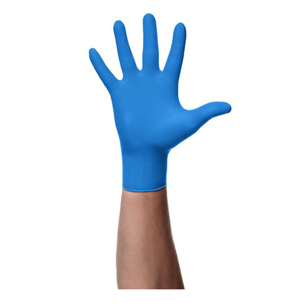 Нитрилни ръкавици PREMIUM MERCATOR GOGRIP PRO сини, 3D размер M 50 бр.