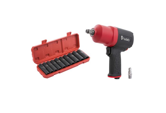 Пневматичен ударен гайковерт 1/2" 1900NM + Комплект ударни вложки 1/2" 13 - 26 мм
