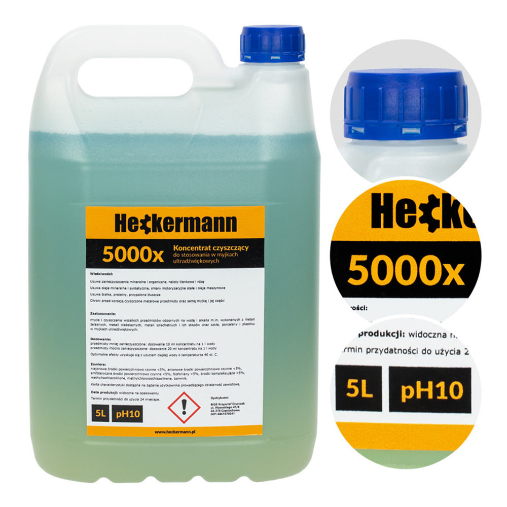 Разтвор за почистване с ултразвук 5 л HECKERMANN 5000X