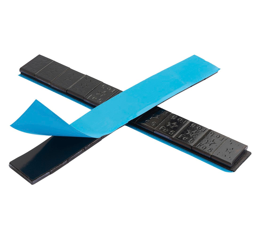 Самозалепващи противотежести 5 грама - 100 ленти - 12 бр./лента