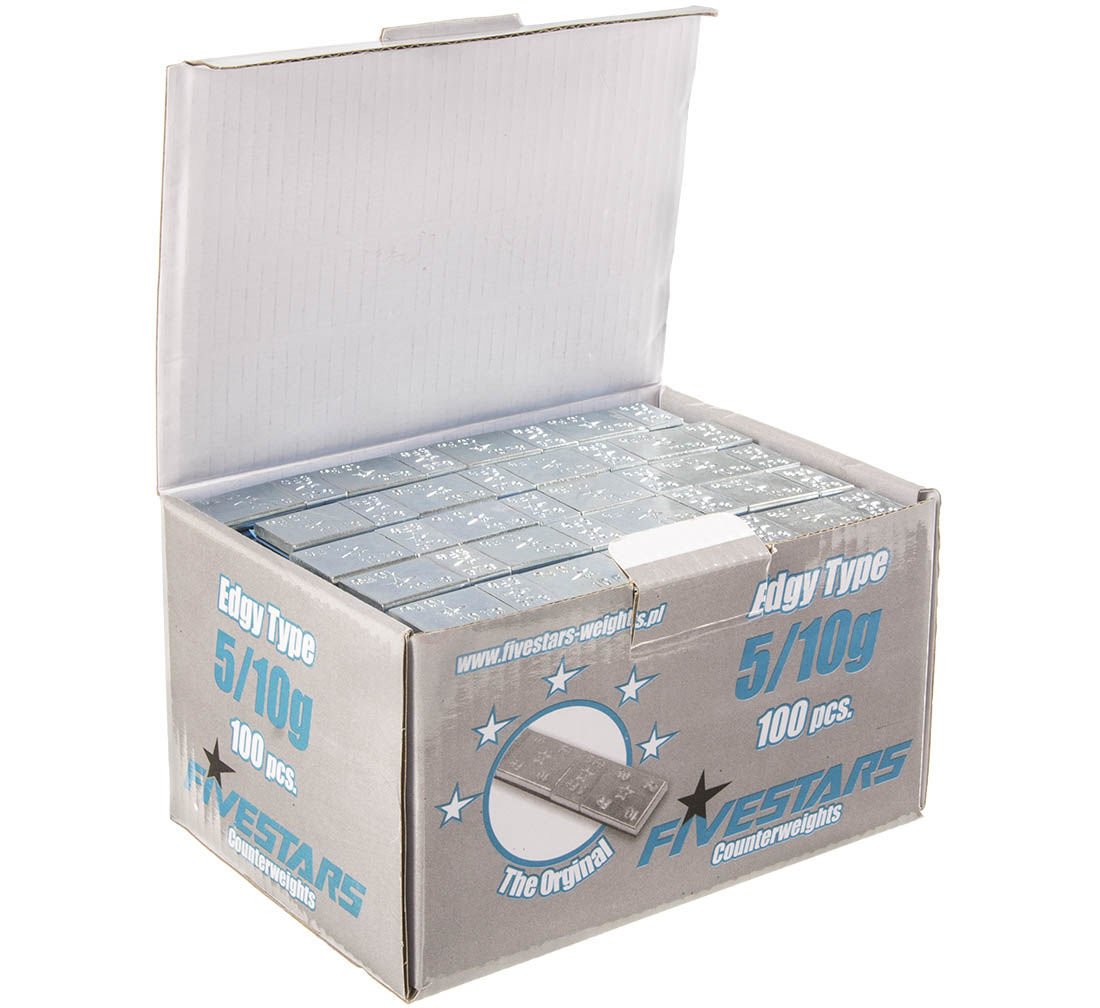 Комплект самозалепващи се тежести 5/10 гр. EDGY FIVESTARS - 400 ленти - 8 бр./лента