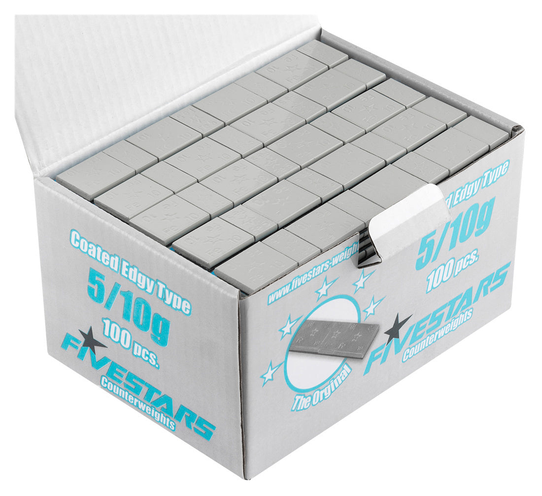 Кутия със залепващи се тежести 5/10 г - 100 ленти - 8 бр./лента 6 кг сив мат