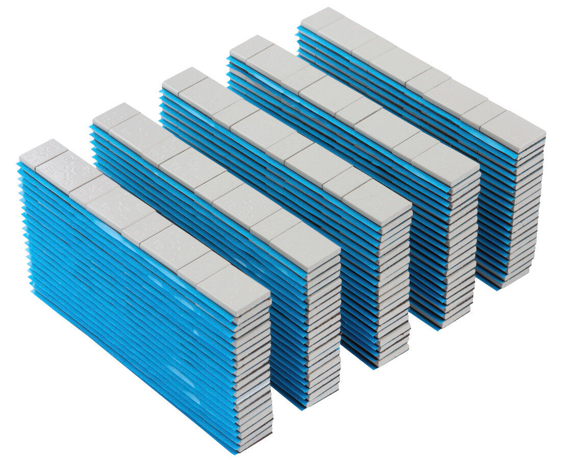 Кутия със залепващи се тежести 5/10 г - 100 ленти - 8 бр./лента 6 кг сив мат