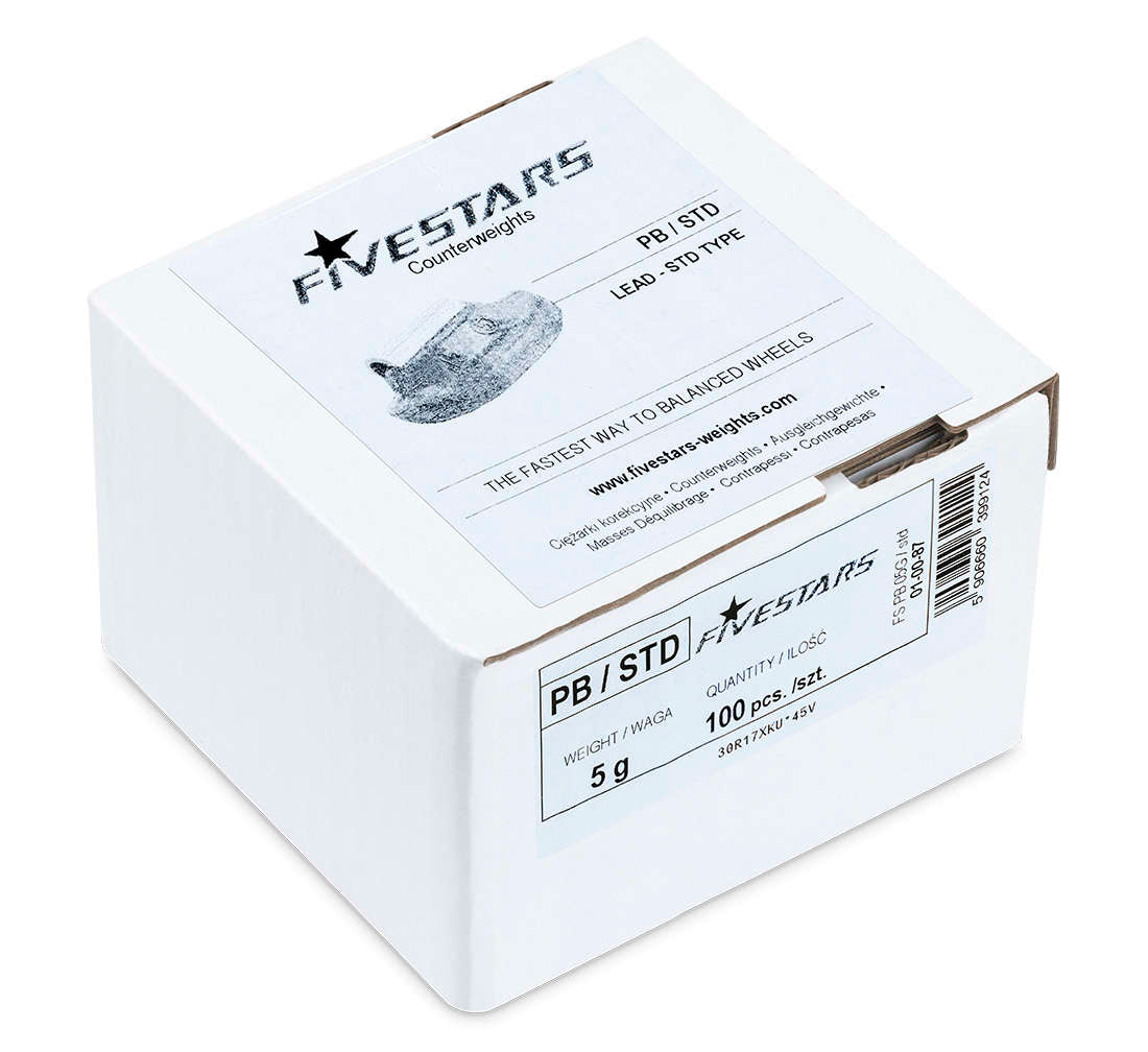 Тежести за баланс на джанти 5 гр - 100 бр. - РВ 0.55 кг