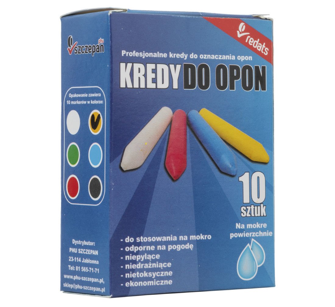 Креда за маркиране на гуми, 10 бр. жълта