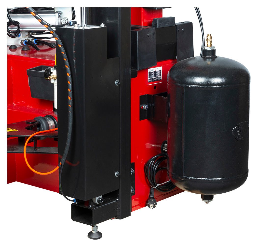 Автоматична машина за монтаж и демонтаж на гуми 12"-26" 230V с вградена система за напомпване и поддържащо рамо RUNFLAT