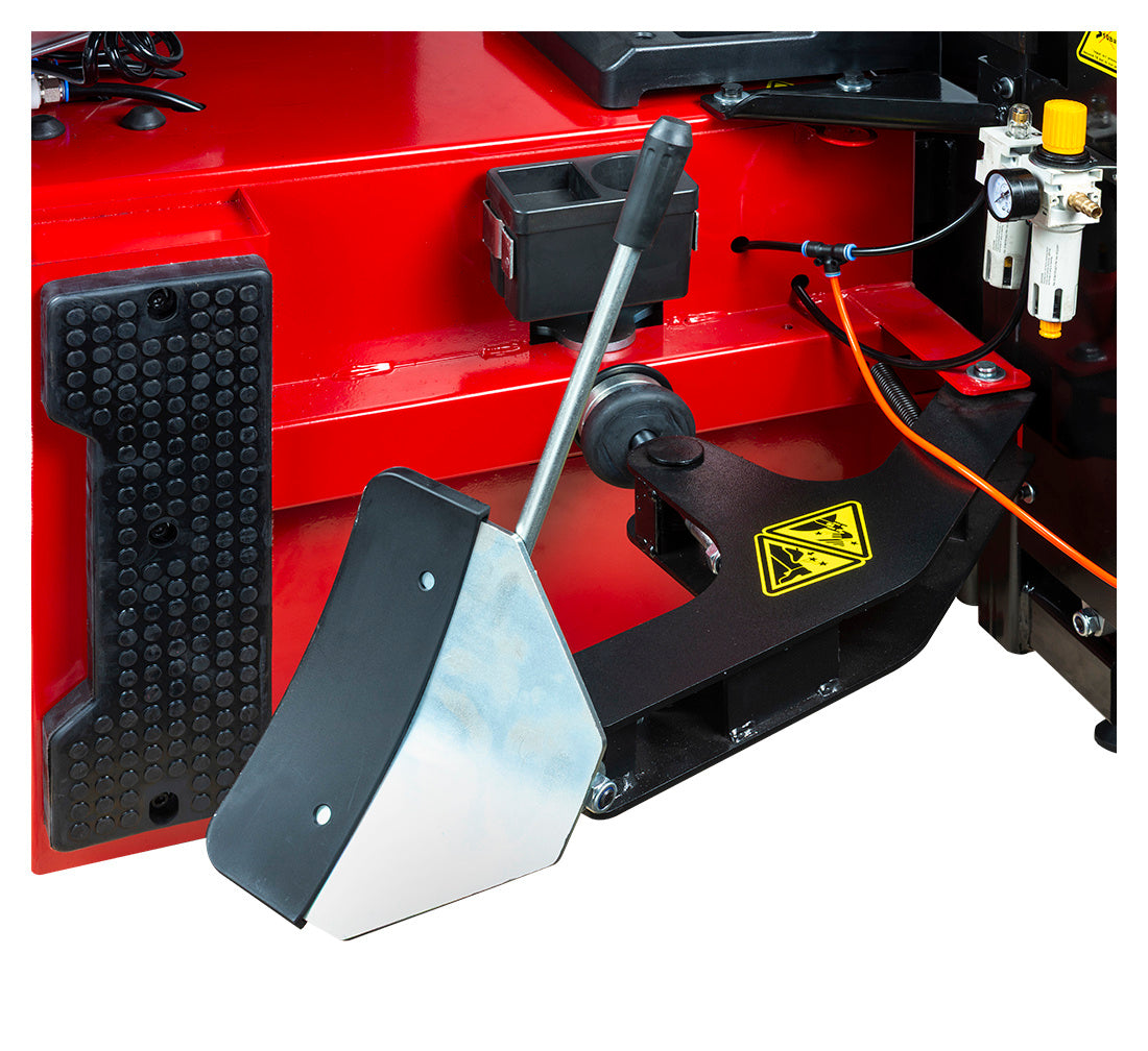 Автоматична машина за монтаж и демонтаж на гуми 12"-26" 230V с вградена система за напомпване и поддържащо рамо RUNFLAT