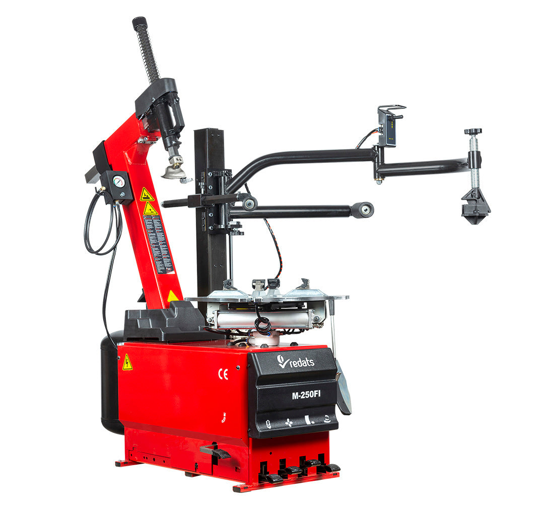 Автоматична машина за монтаж и демонтаж на гуми 12"-26" 230V с вградена система за напомпване и поддържащо рамо RUNFLAT