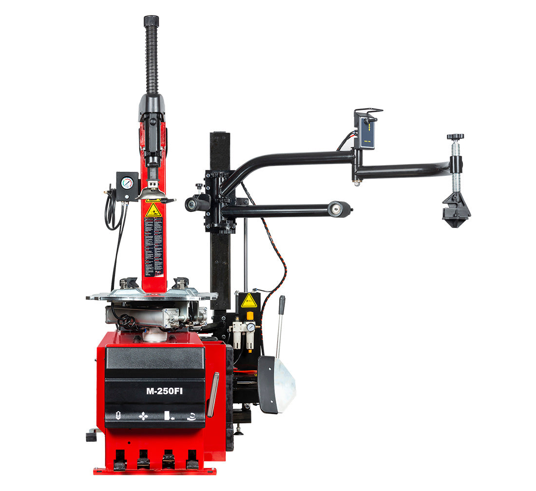 Автоматична машина за монтаж и демонтаж на гуми 12"-26" 230V с вградена система за напомпване и поддържащо рамо RUNFLAT