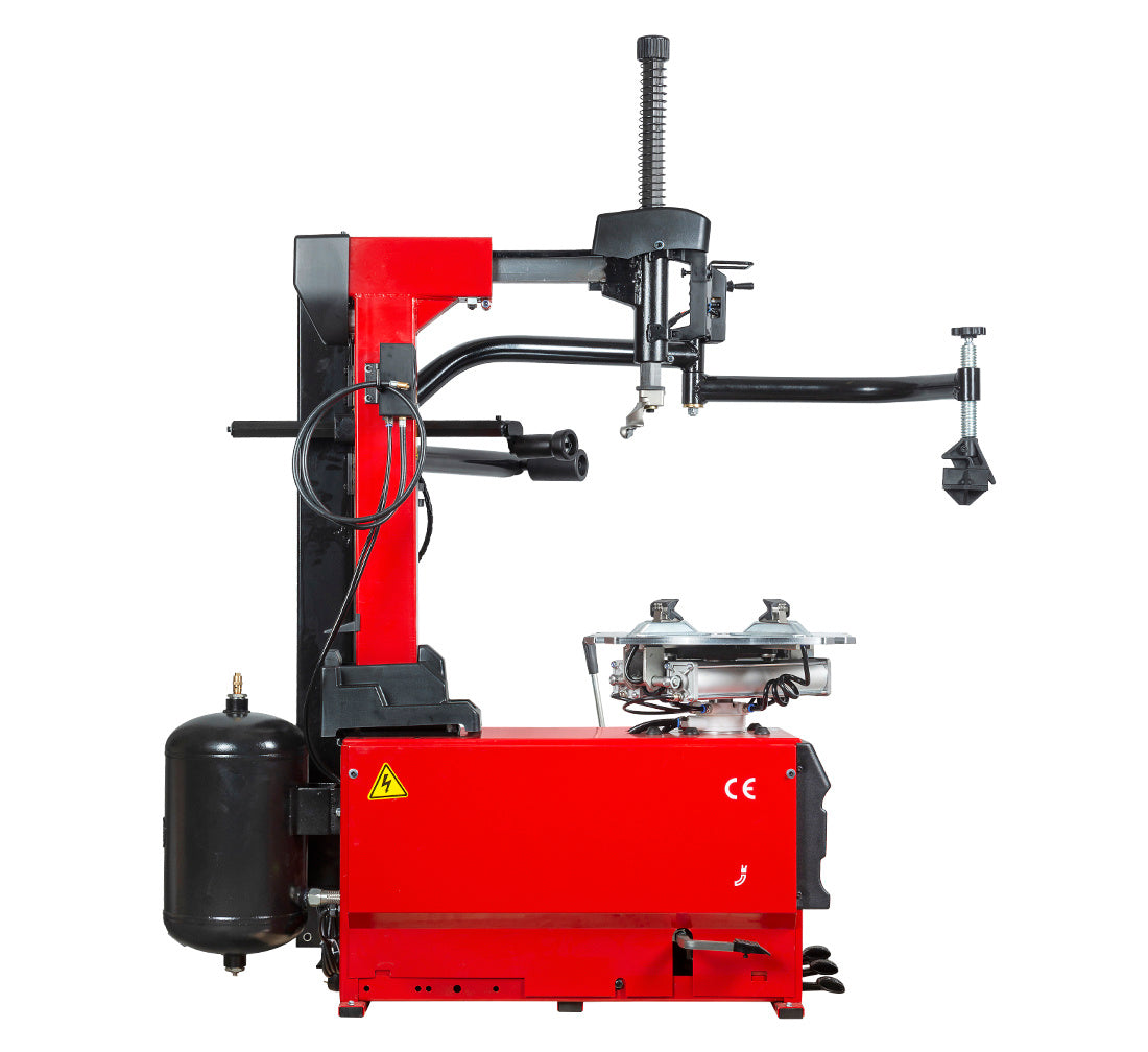 Автоматична машина за монтаж и демонтаж на гуми 12"-26" 230V с вградена система за напомпване и поддържащо рамо RUNFLAT