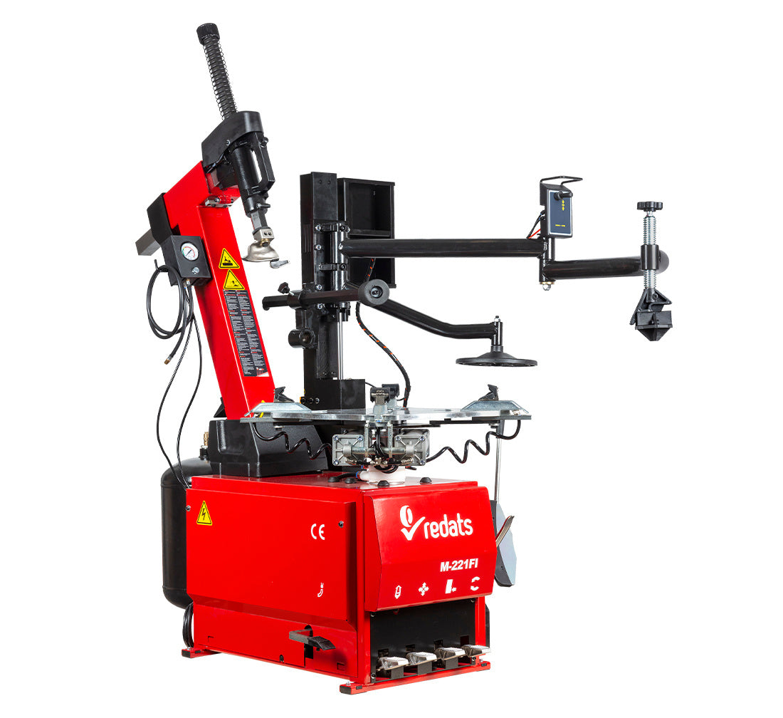 Автоматична машина за монтаж и демонтаж на гуми 12"-24" 230V с вградена система за напомпване и поддържащо рамо RUNFLAT