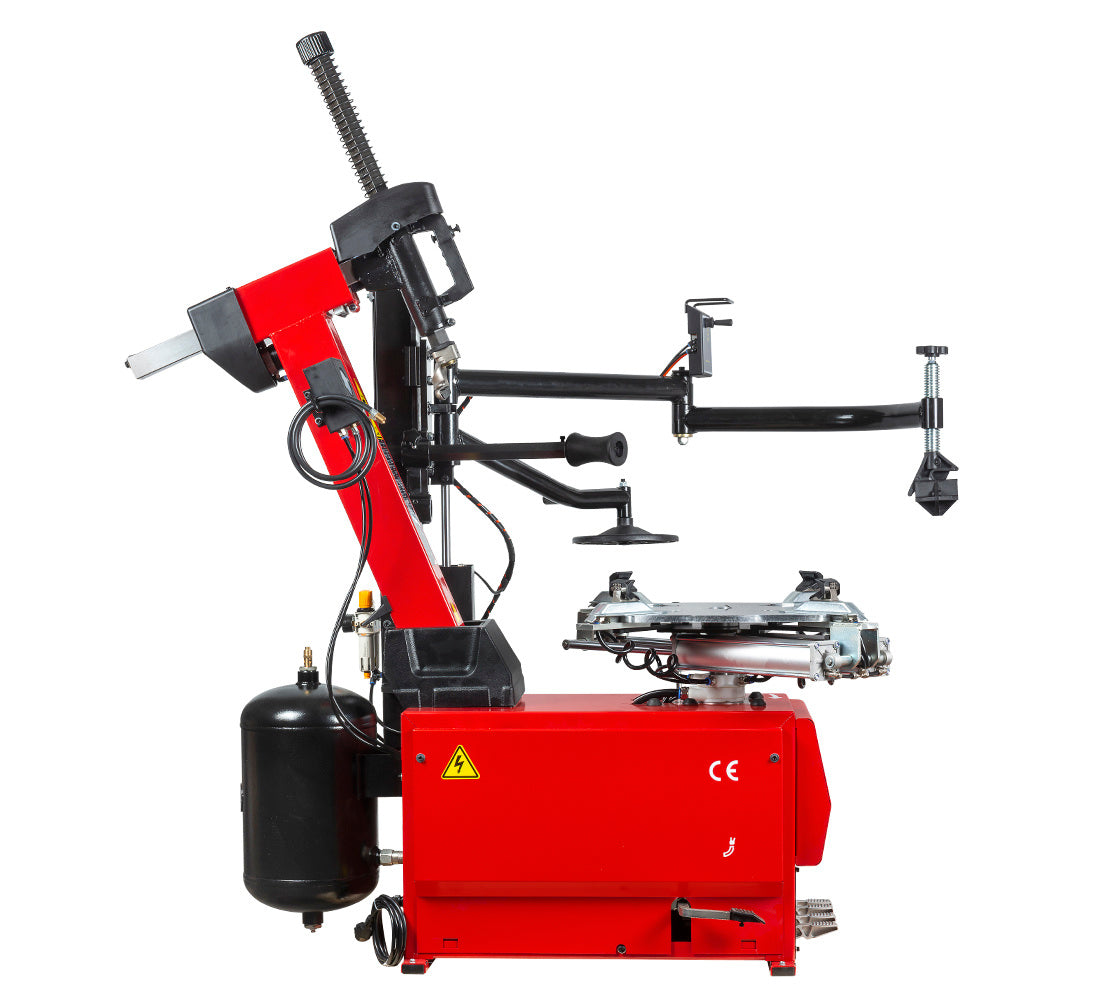 Автоматична машина за монтаж и демонтаж на гуми 12"-24" 230V с вградена система за напомпване и поддържащо рамо RUNFLAT