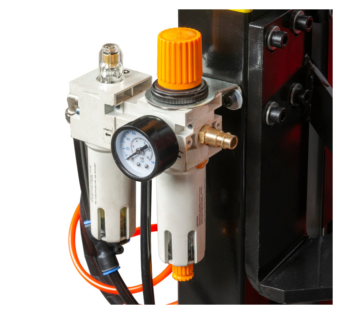 Автоматична машина за монтаж и демонтаж на гуми 12"-24" 230V с вградена система за напомпване и поддържащо рамо RUNFLAT