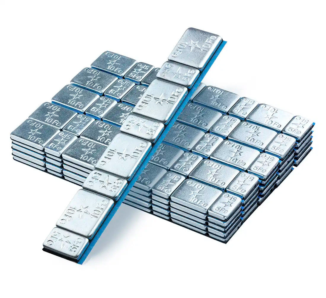 Самозалепващи противотежести 5/10 грама - 100 ленти - 8 бр./лента