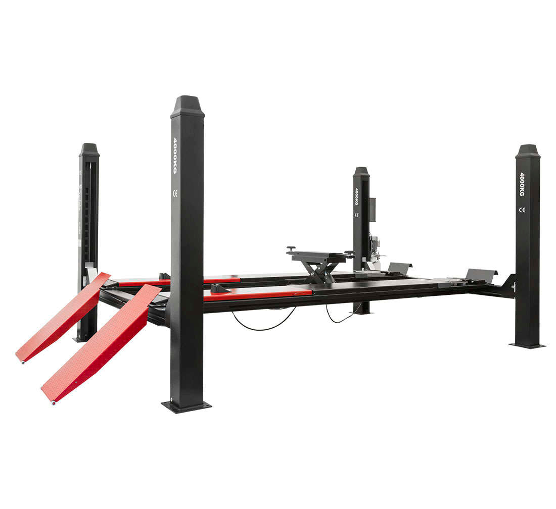 4-колонен подемник за кола 380V 4T с вграден канал + Безплатно масло