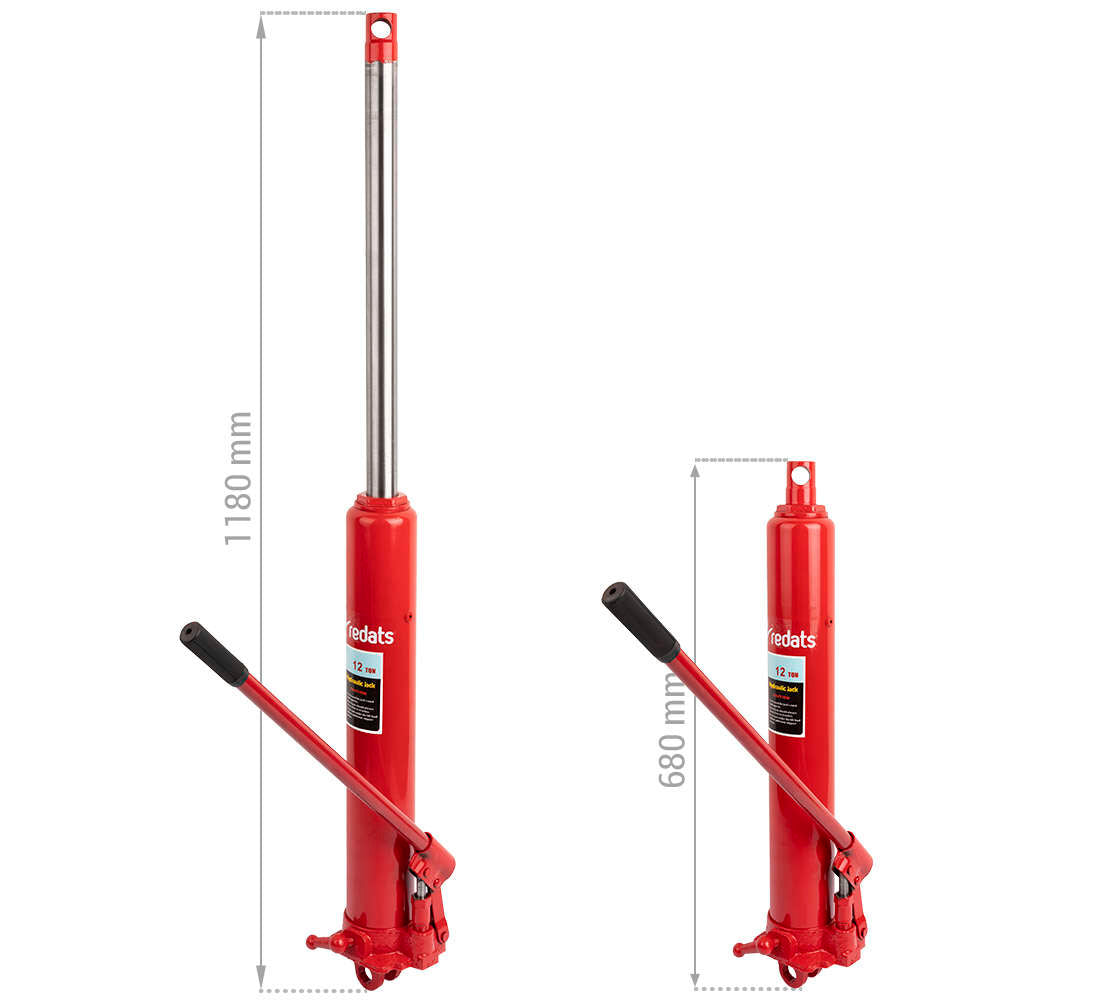 Крик хидравличен с единичен цилиндър 12т