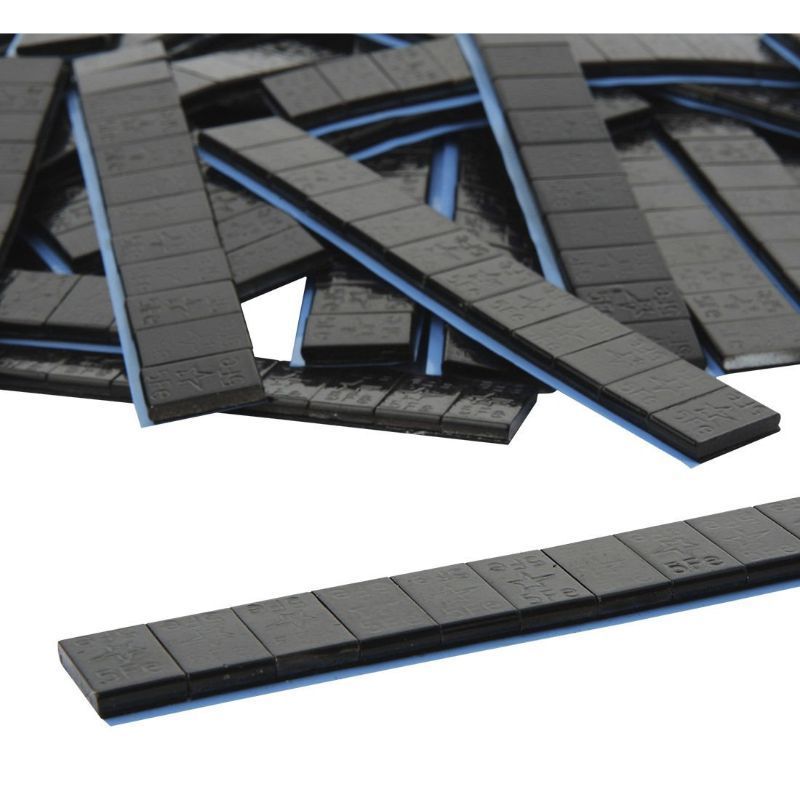 Пакет самозалепящи черни тежести 5 гр. - 200 ленти - 12 бр. / лента