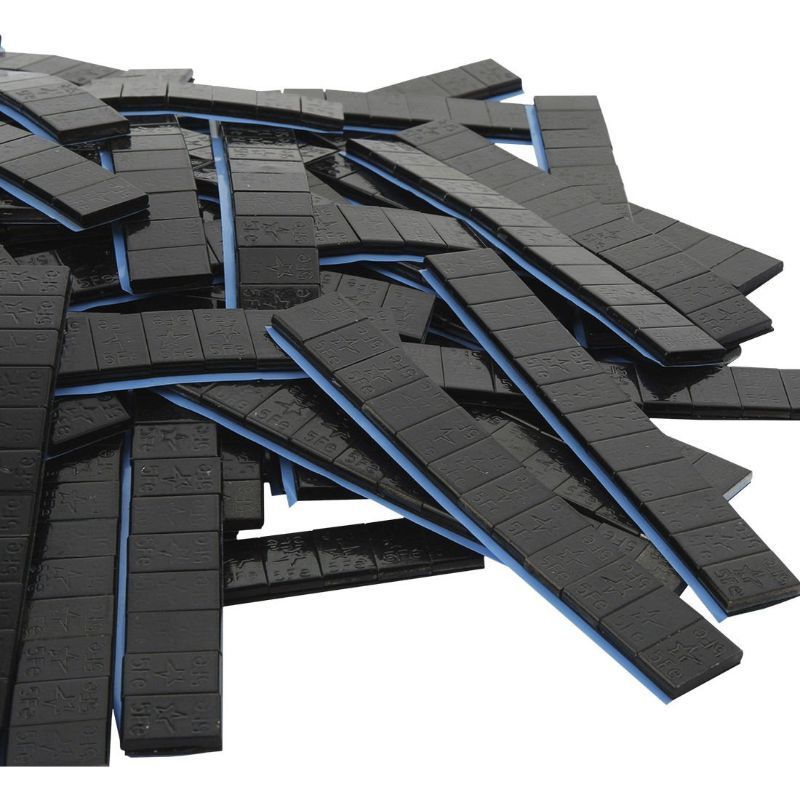 Пакет самозалепящи черни тежести 5 гр. - 200 ленти - 12 бр. / лента