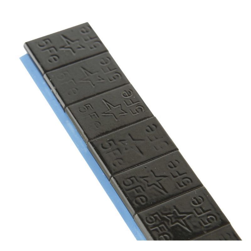 Пакет самозалепящи черни тежести 5 гр. - 200 ленти - 12 бр. / лента