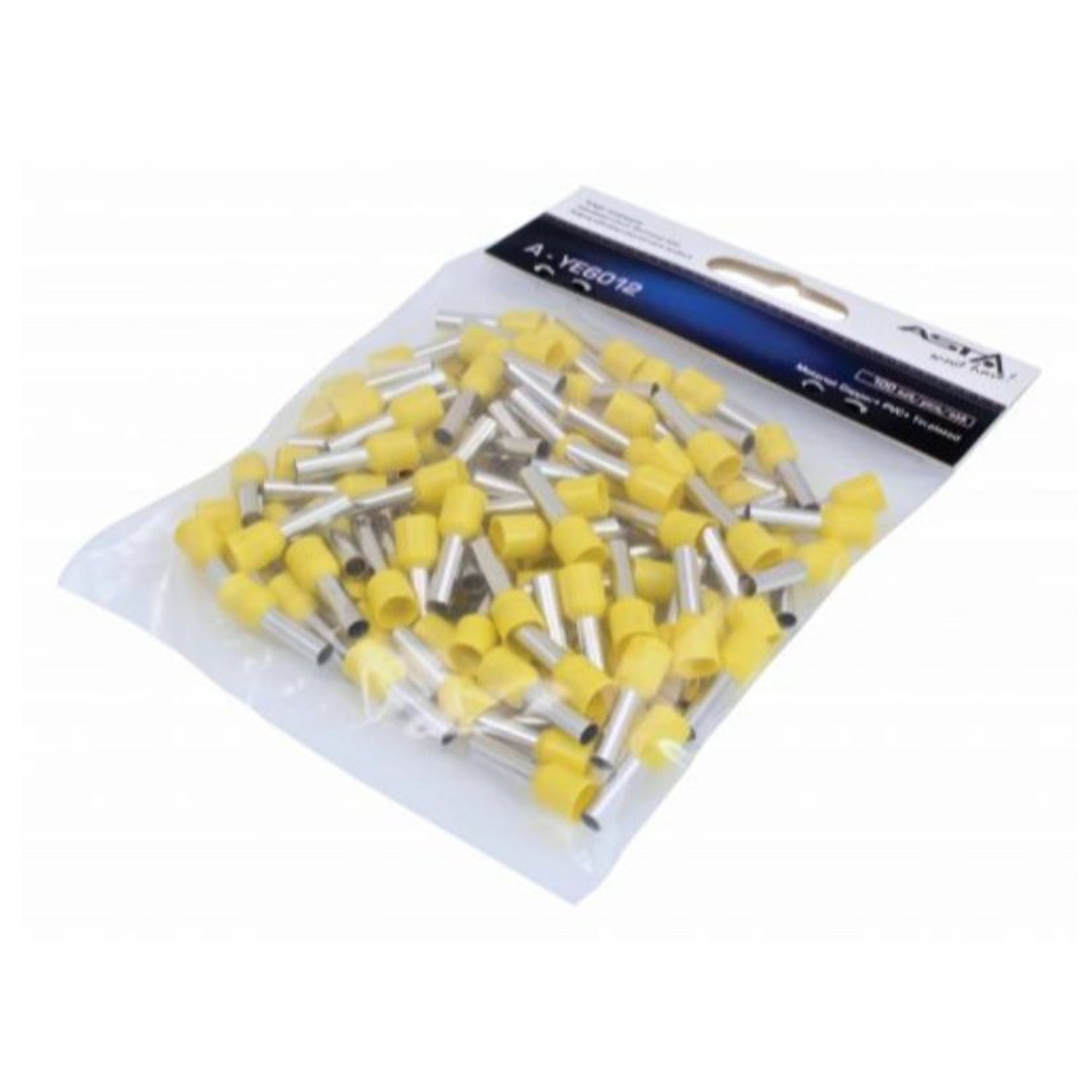 Тръбни кабелни клеми с PVC изолация, 100 бр.