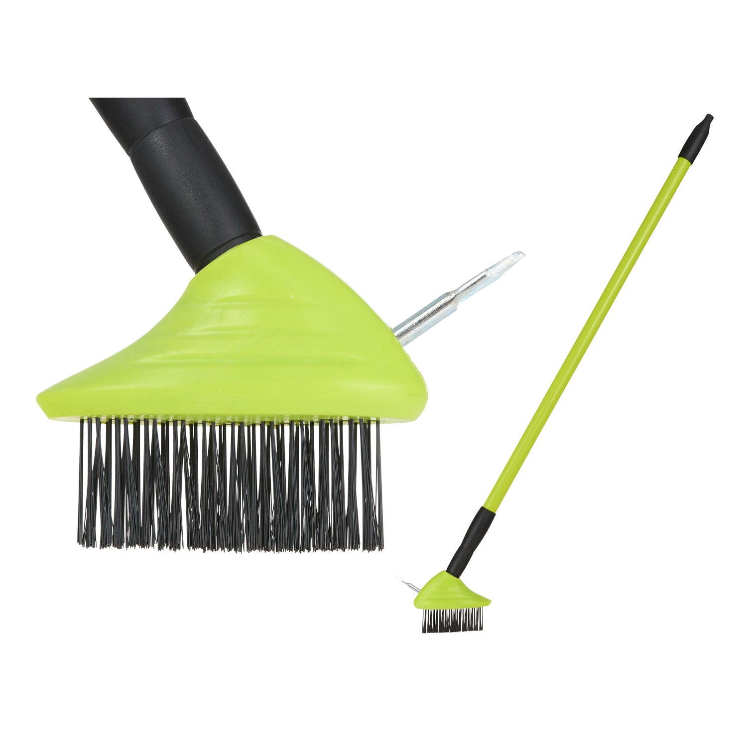 Телена четка със стъргалка за каменна настилка, пластмасова телескопична дръжка