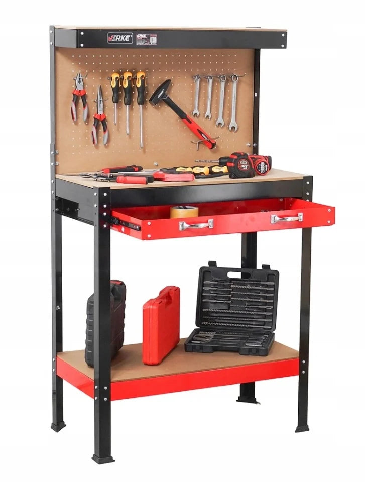 Работен плот с панел и чекмедже 80 x 40 x 140 см - VERKE