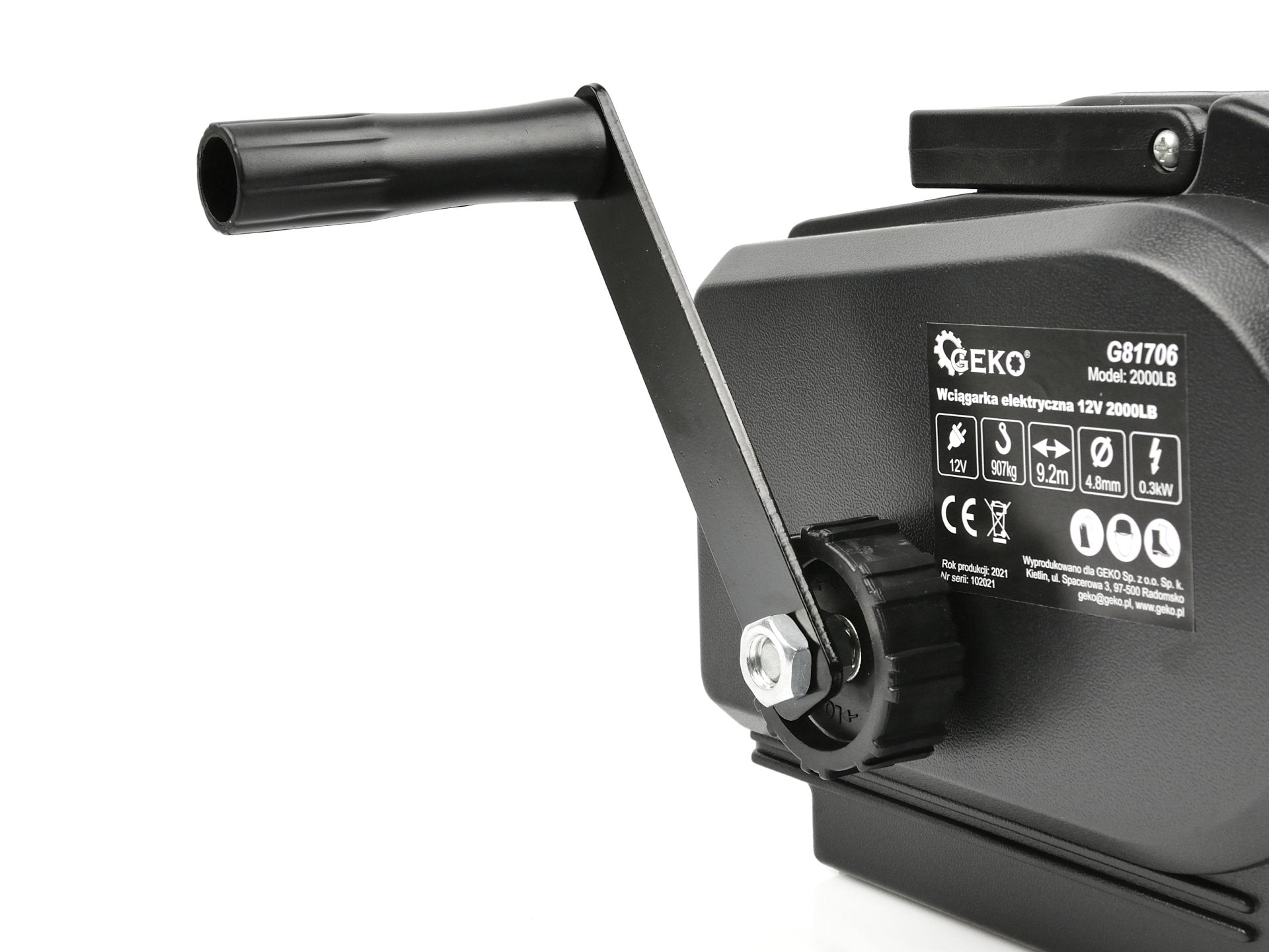 Електрическа лебедка, преносима, 12V, 2000LB / 907кг