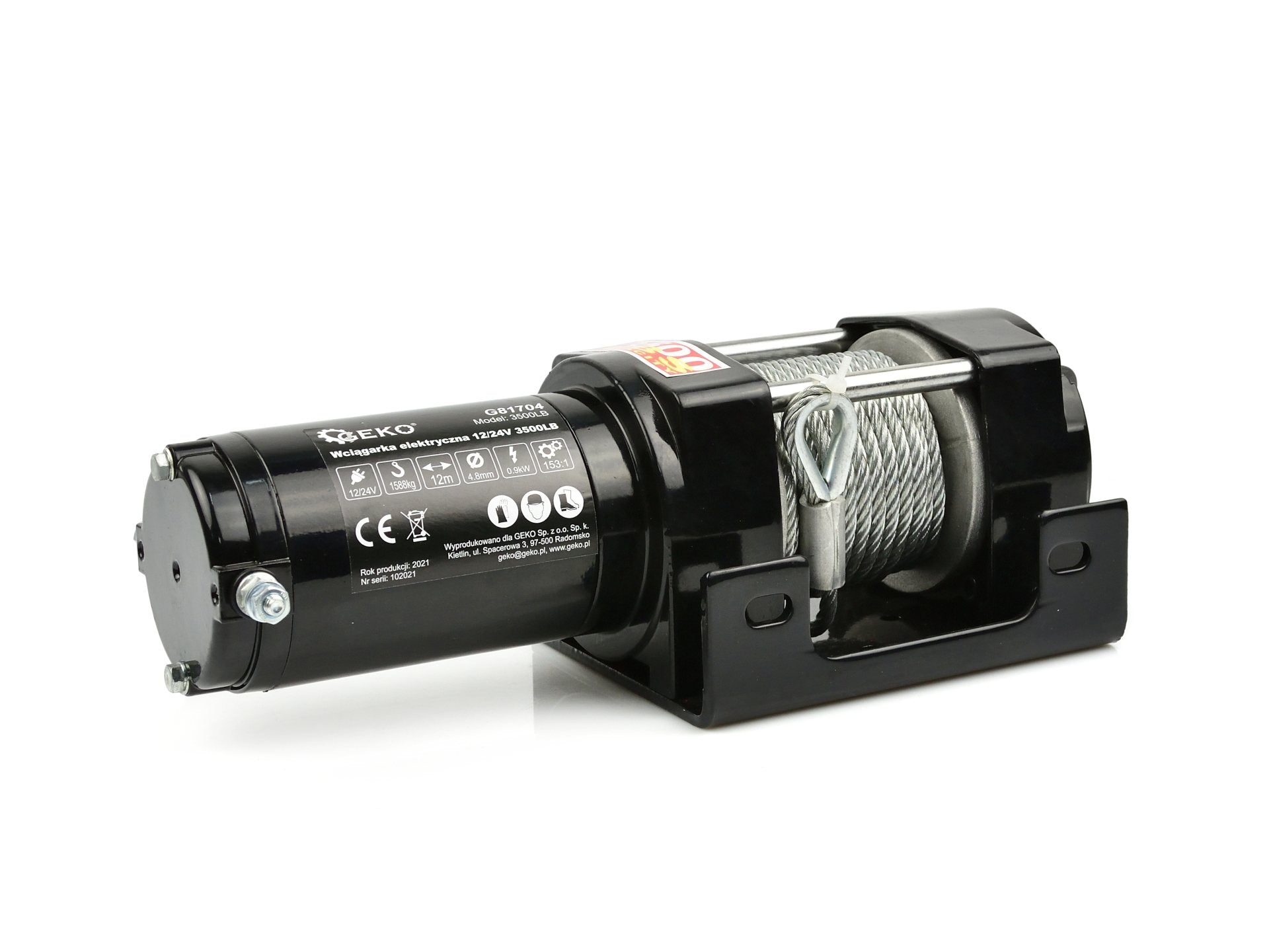 Електрическа лебедка 12V с WIRELESS дистанционно - 3500LB / 1588 кг