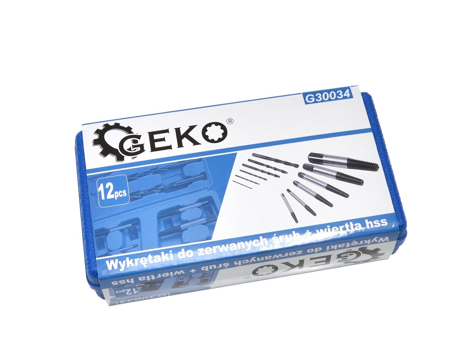 Комплект екстрактори за счупени винтове със свредло HSS, 12 части