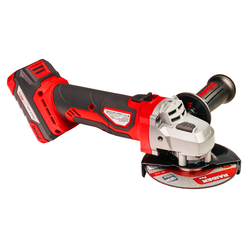 Комплект бормашина и винтоверт 50 nm, гайковерт 1/2 320 nm, ъглошлайф 125 мм с батерия 2 x 2ah RAIDER PRO